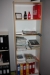 6 section bookcase with file folder drawers, roller shutters front, shelves + high bookcase (all without content)