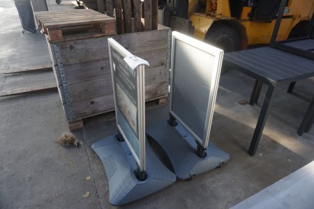 2 pcs. advertising signs with tilting function