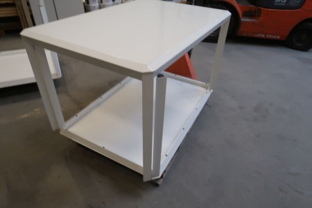 2 pcs. white metal tables