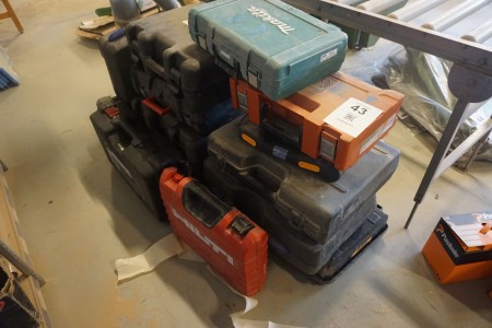 Lot of empty tool boxes