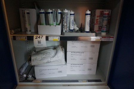 Contents of 2 shelves of construction sealant