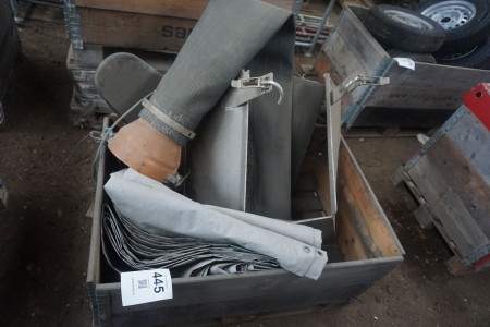 Pallet with various pressings, drop chute, etc.