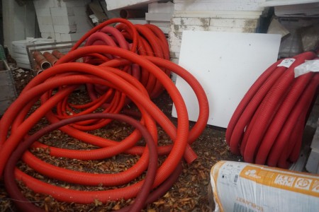 Lot of plastic drainage hoses