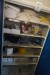 Workshop cabinet with contents of various safety articles