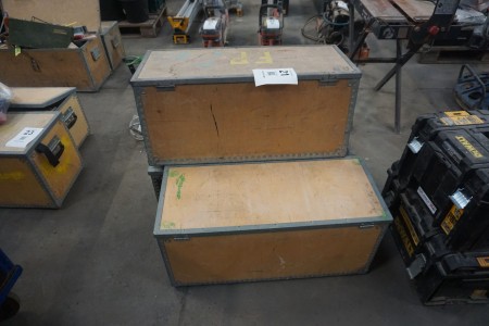 3 pieces. wooden tool boxes with contents