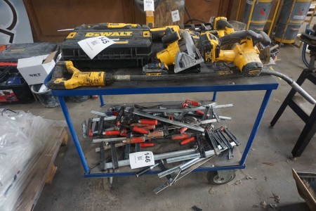 Rolling table incl. batch of screw clamps