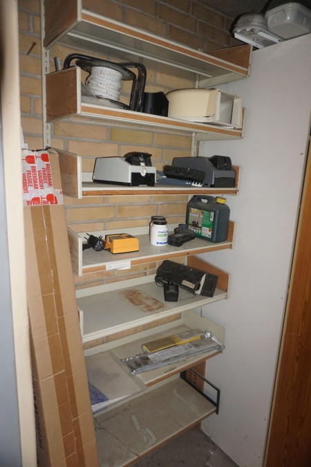 Contents in rooms of various shelves, cupboards with contents, etc.