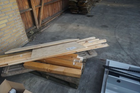 Pallet with various wood, boards, slats, etc.