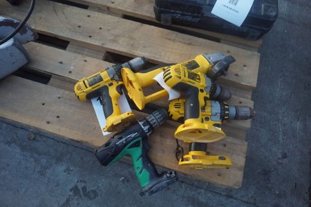 4 pcs. Power tools, DeWalt and Hitachi