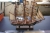Sortimentskasse med div plugs + søm + skruer + bolte + model af Fregatten Jylland