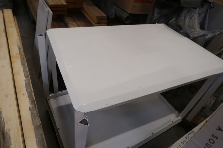 2 pcs. white metal tables