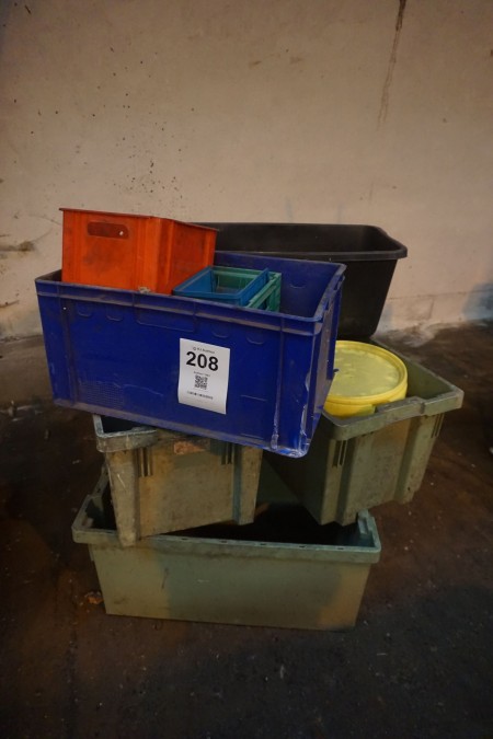 Various plastic boxes