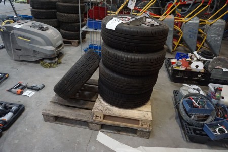 4 pcs. Tires with alloy rims + 1 pc. tires with steel rims