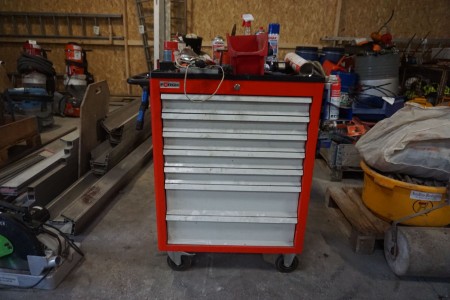 Workshop trolley with contents