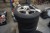 4 pcs. Tires with alloy rims + 1 pc. tires with steel rims