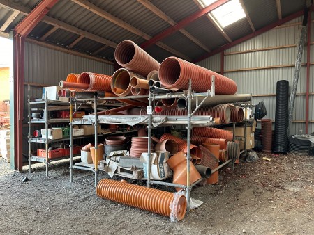 Large batch of PVC pipes, wells, etc
