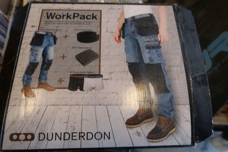 1 pair of blue work trousers with belt and 2 pcs. boxer shorts