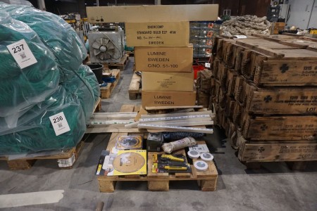 Various blades, ropes, electrical components, etc.