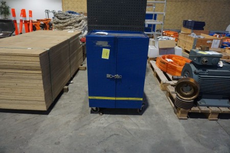 Workshop cabinet incl. Various drill bits for pillar drilling machine