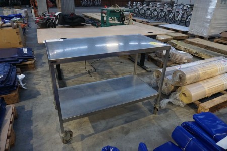 Stainless steel table on wheels