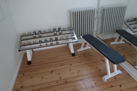 Dumbbells with stand and bench