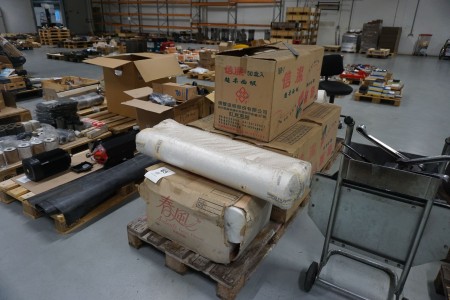 Pallets with various rolls, air filter insert for extraction
