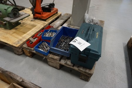 Large lot drill + tool box etc