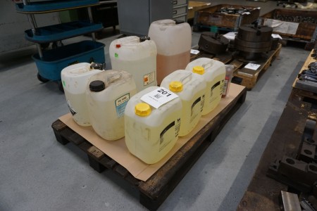 Various cans with machine cleaner etc.
