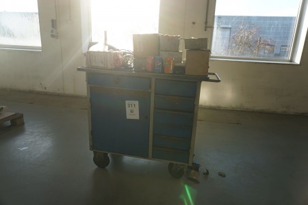 Workshop table on wheels incl. vise, without contents