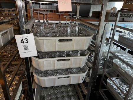 Trolley with contents of various glasses