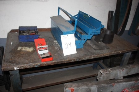 Workbench with toolbox with content