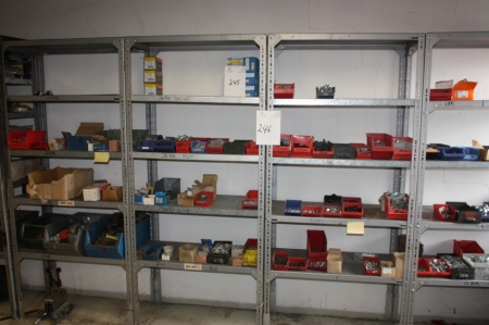 Contents in 4 section Steel Shelving (bolts, screws, etc.)