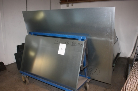 Large lot sheet metal cutoffs and 3 panel carts and panel racks