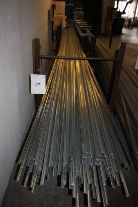 Semi-finished products in the rack, galvanized, length approx. 5 meters. Tripod not included