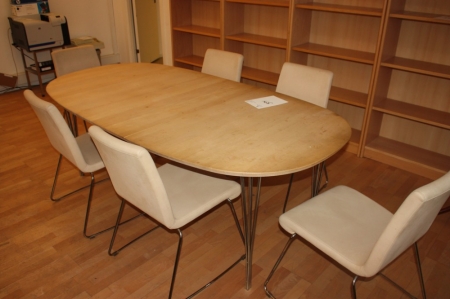 Mødebord + 6 stole
