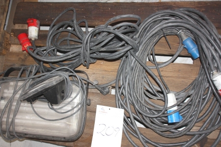Pallet with heavy power cables + work lights, etc.