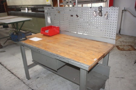 Work bench, 1800x780 mm + vice + drawer + tool panel