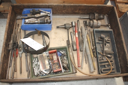 Pallet with various cutting tools (lathe centers, cut backs, reamers, etc.)