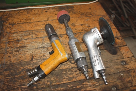 3 x air tools: drills, angle grinders and die grinders