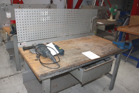 Work bench, 1500x780 mm + tool panel + drawer + Vices