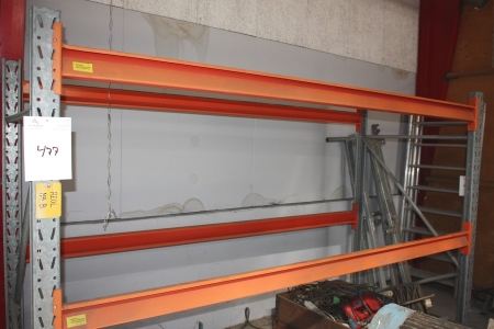 Pallet racking, 2 sides, height approx. 1900 mm, 4 strings, length approx. 2750 mm