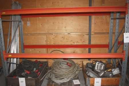 2 span pallet racks, 4 gables, height approx. 1900 mm, 4 strings, length approx. 2750 mm, 500 kg