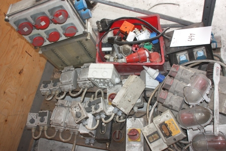 Pallet with various electrical parts