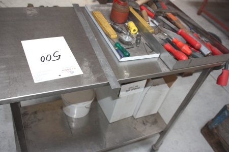 Stainless steel trolley, 500 x 870 mm + tools