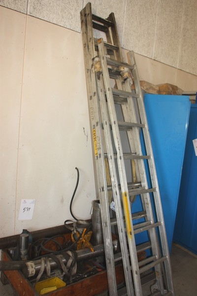 Aluminum ladder, Zarges + aluminum extension ladder, approx. 4000 mm