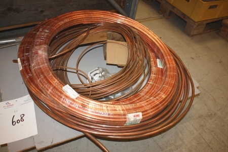 Pallet with various copper tubes
