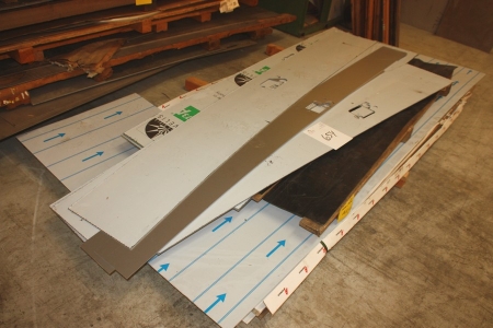 Various stainless steel sheet panels on the pallet