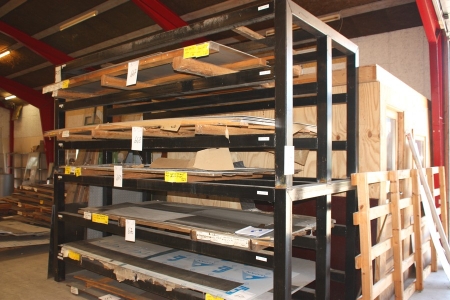 Sheet metal rack, 6 shelves, 3400 x 1550 mm