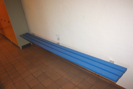 Blue bench + hook, length approx. 3300 mm
