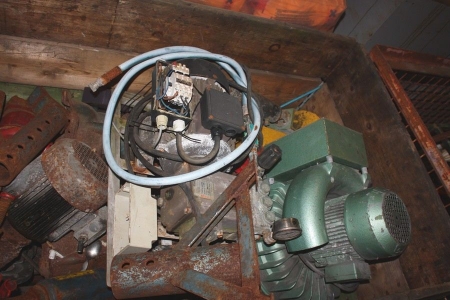 Pallet with various electric motors, etc.